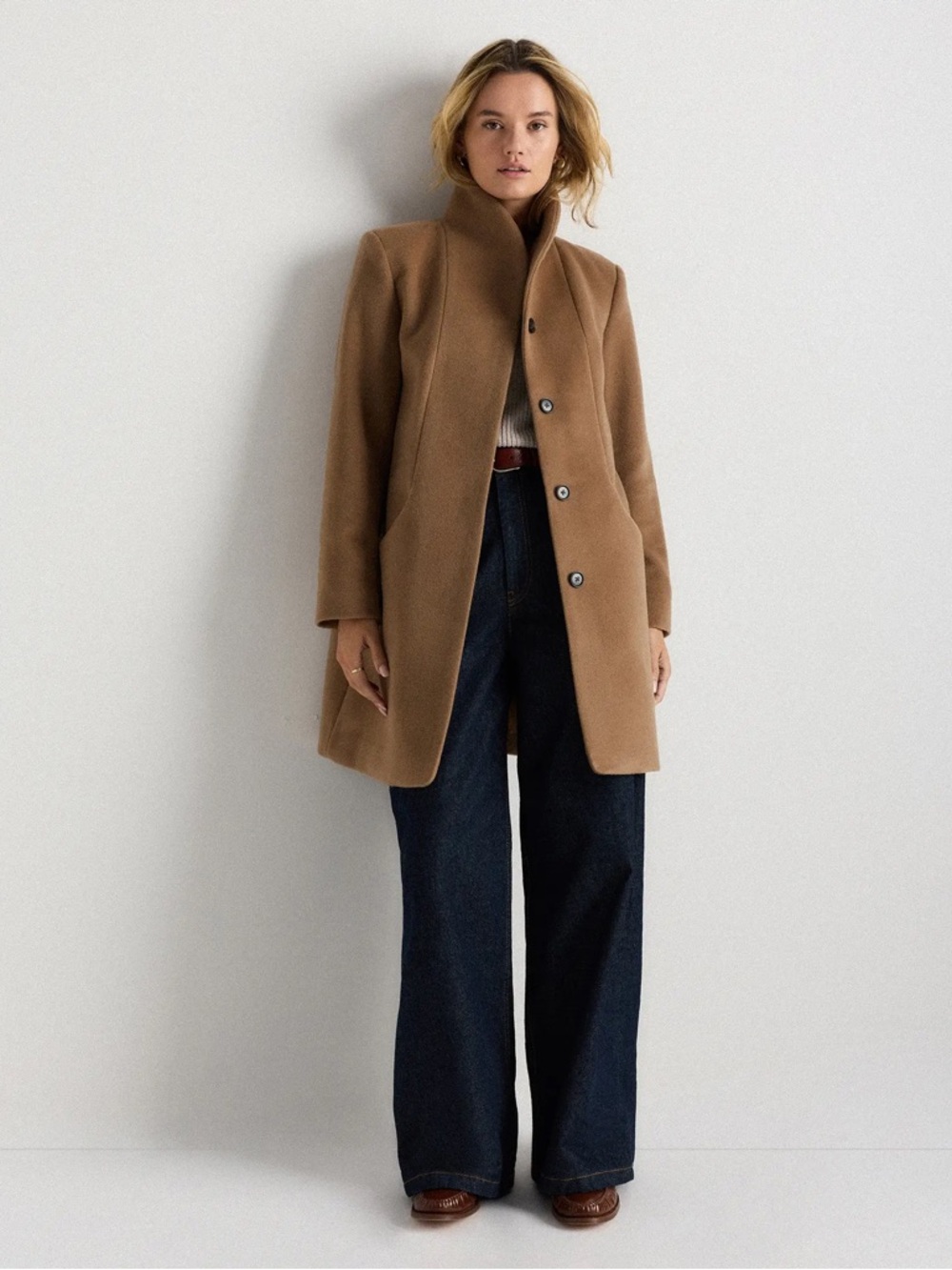 Quince Wool Cashmere Cocoon Coat Mocha Brown Small NWT